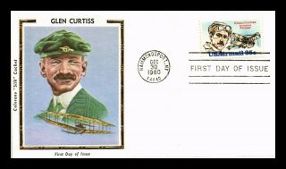 Dr Jim Stamps Us Glen Curtiss Air Mail Colorano Silk First Day Cover Scott C100