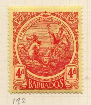 Barbados 1916 - 20 Early Issue Fine Hinged 4d.  263331