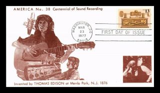 Dr Jim Stamps Us Sound Recording America 38 First Day Cover Scott 1705