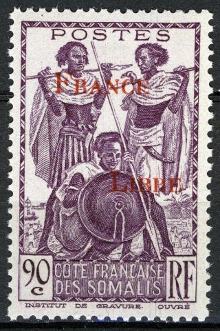 French Somalia 1942,  90c France Libre,  Yv 220 Mnh