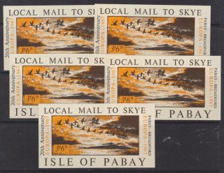 5 X Pabay 1967 Europa,  Birds,  Geese,  3/6d Minisheets Imperf,  Unm / Mnh