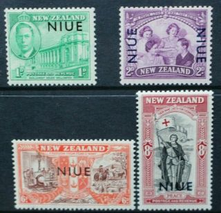 Niue 1946 Peace: Stamps Of Zealand Overprinted.  Set Of 4.  Mnh.  Sg98/101.