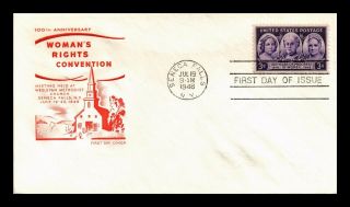 Dr Jim Stamps Us Womens Rights Convention Farnum Fdc Cover Scott 959