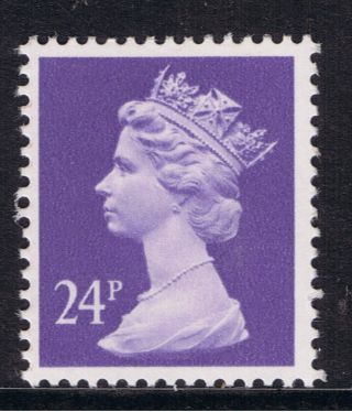 Gb Qeii Machin Definitive Stamp.  Sg X967 24p Violet.  Pp.  Mnh