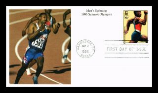 Dr Jim Stamps Us Mens Sprinting Summer Games Centennial Olympics Fdc Cover