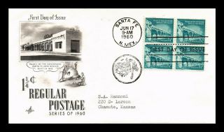 Dr Jim Stamps Us Palace Of Governors First Day Cover Block Santa Fe