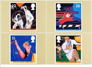 Gb Postcards Phq Cards Set 1991 Student Games Pack 135