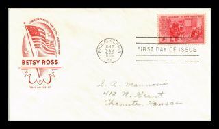 Dr Jim Stamps Us Scott 1004 Betsy Ross Bicentennial Fdc House Of Farnum Cover