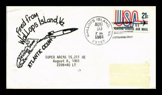 Dr Jim Stamps Us Rocket Mail Space Event Cover Wallops Island 1981