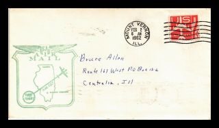 Dr Jim Stamps Us Mt Vernon Illinois Am 107 First Flight Air Mail Cover Chicago