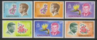 Grenada - 1968,  President Kennedy Set - Mnh - Sg 277/82