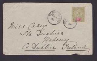 Ceylon 1900 Cover Front To Ireland With Slave Island Cancel