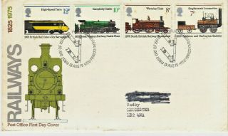 Gb 1975 - Fdc Of Railways Issue With Scarce Philatelic Bureau Cancellation