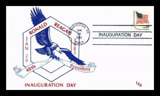 Us Cover President Ronald Reagan Inauguration Day 1981 Leb Eagle Cachet