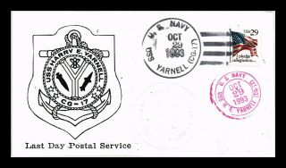 Dr Jim Stamps Us Naval Postal Service Last Day Cover Uss Harry E Yarnell