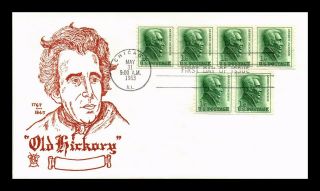 Dr Jim Stamps Us Old Hickory 1c Andrew Jackson Fdc Cover Strips