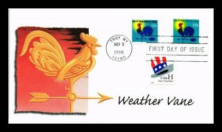 Dr Jim Stamps Us Weather Vane H Rate Make Up Stamp Combo Fdc Cover Fleetwood