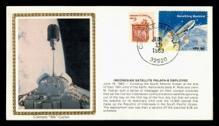 Dr Who 1983 Space Indonesian Satellite Deployed Colorano Silk Cachet E52076