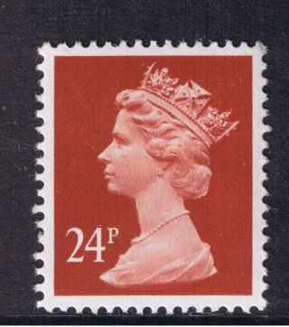 Gb Qeii Machin Definitive Stamp.  Sg X968 24p Indian Red.  Pp.  Mnh
