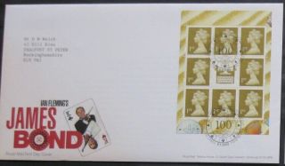 Great Britain 2008: Ian Flemings’ James Bond Prestige Stamp Book Panel Fdc