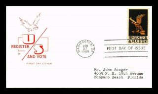 Us Cover Register And Vote Fdc House Of Farnum Cachet