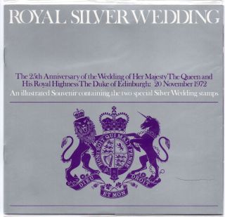 Gb 1972 Royal Silver Wedding Souvenir Presentation Pack Stamps Vgc Postage