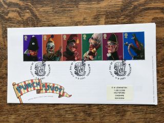 Gb 2001 Fdc Punch And Judy Show Puppets Blackpool Postmark Stamps