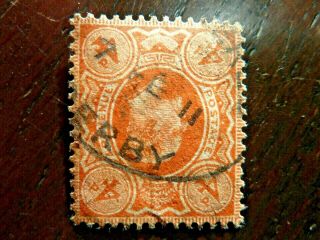 22] Gb Stamps - - 1902 King Edward V11 - 4d Orange - Fine - Derby P/m