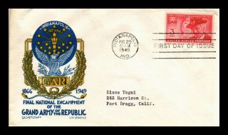 Us Cover Gar Grand Army Of The Republic Fdc Staehle Cachetcraft Scott 985
