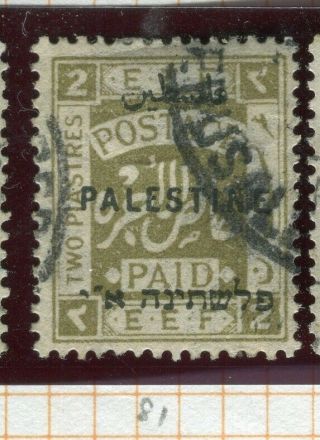 Palestine; 1922 Sept.  Optd.  P 14 Issue Fine 2p.  Value