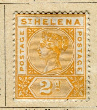 St.  Helena; 1890 Early Classic Qv Issue Hinged 2d.  Value