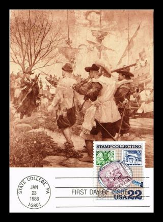 Us Postcard Stamp Collecting Swedish Finnish Settlers Maxi Card Continental Size