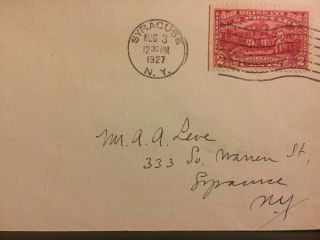 US Stamp Scott 644 1927 2 Cent Burgoyne Campaign Syracuse Aug 3 UNCACHET FDC 3