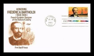 Dr Jim Stamps Us Frederic Bartholdi Liberty Sculptor Fdc Cover York