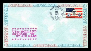 Dr Jim Stamps Us York Monarch Size Air Mail Cover Amsterdam Backstamp