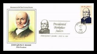 Dr Jim Stamps Us President John Quincy Adams Fdc Monarch Size Cover