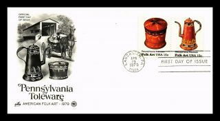 Dr Jim Stamps Us Pennsylvania Toleware Folk Art Fdc Combo Monarch Size Cover
