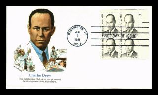Us Cover Charles Drew Md Blood Bank Great Americans Fdc Block