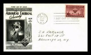 Us Cover American Chemical Society 75th Anniversary Fdc Fleetwood Cachet