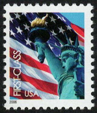 Usa Sc.  3965 (39c) Flag & Liberty 2006 Mnh Wag Pane Single