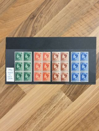 Gb Stamps Keviii Set Of 4 Blocks Of 6 Umm