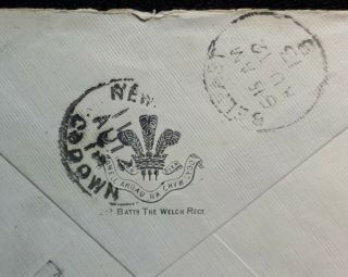 2 KGV COVERS 1913 2ND BATTALION THE WELCH REGT TO LONDON FORWARDED BELFAST/DOWN 2