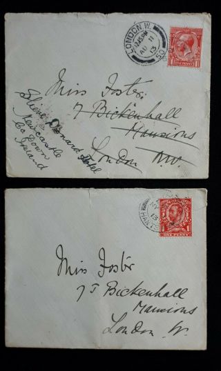 2 KGV COVERS 1913 2ND BATTALION THE WELCH REGT TO LONDON FORWARDED BELFAST/DOWN 3