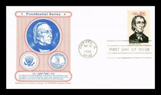Dr Jim Stamps Us President John Tyler First Day Cover Chicago