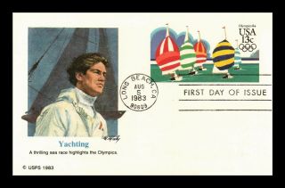 Dr Jim Stamps Us Yachting Olympics Fdc Postal Card Long Beach California