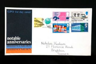 1969 Notable Anniversaries Stamp Set Fdc - Brighton Postmark - Vgc - Next Day