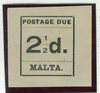 Malta; 1925 Early Postage Due Issue Fine 2.  5d.  Value