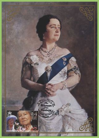 Isle Of Man 2000 64p Queen Mother Maximum Card,  Fdi