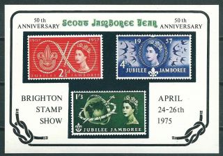 Gb 1975 50th Ann.  Jamboree Souvenir Sheet Vignette,  Stamp Fair Brighton - Cag 180