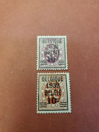 1932 Belgium Surcharged Postal Stamps Sc 240&241 (2) Set Mh